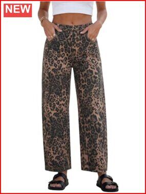 Barrel Jeans Baggy High Waist Wide Leg Pants Denim with Pocket